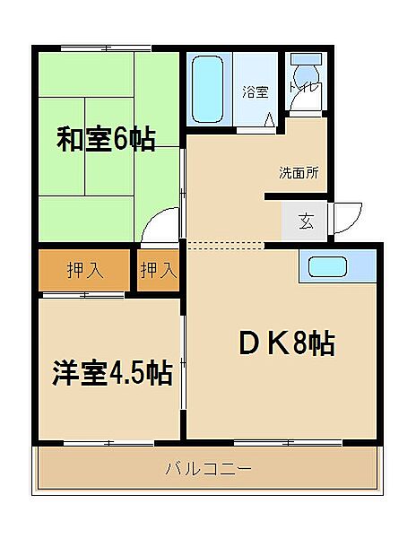 兵庫県加古川市尾上町養田(賃貸マンション2DK・1階・44.20㎡)の写真 その2