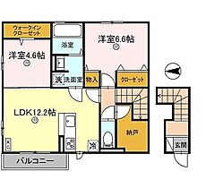 兵庫県明石市魚住町西岡（賃貸アパート2LDK・2階・65.34㎡） その2