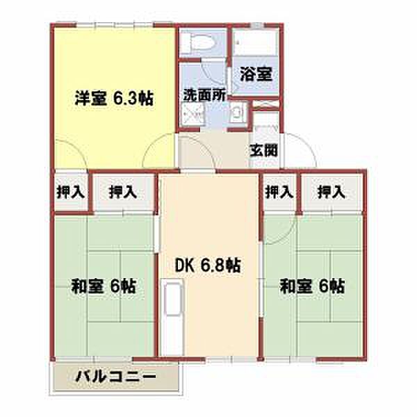 兵庫県加古川市加古川町北在家(賃貸アパート3DK・2階・53.93㎡)の写真 その2