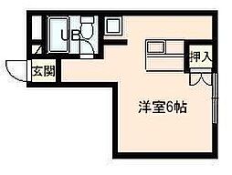 セントラル吉竹 1Kの間取図画像