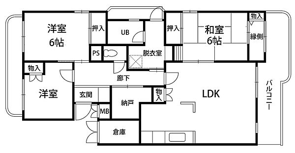 ウィスキーレジデンス泉野 302号室｜石川県金沢市泉野町2丁目(賃貸マンション3LDK・3階・94.30㎡)の写真 その2