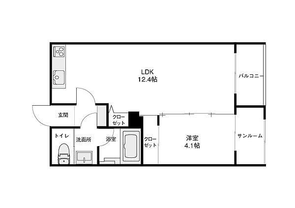 アマンシエル増泉 206号室｜石川県金沢市増泉5丁目(賃貸マンション1LDK・2階・40.44㎡)の写真 その2