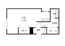 エスポアール8 ワンルームの間取図画像