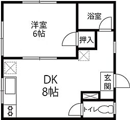 ヴィラ・エスエフ 1DKの間取図画像