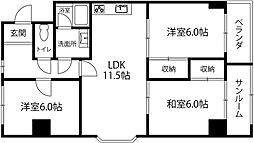 サンシャトー泉ケ丘 3LDKの間取図画像