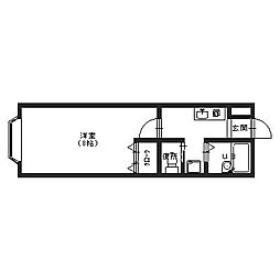 緑樹2 1Kの間取図画像