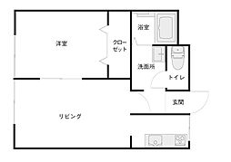 リヴィエール 1LDKの間取図画像