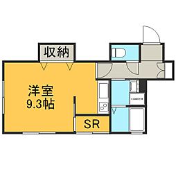アスティオン 1Kの間取図画像