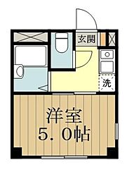 プチヴォアクサギ 3階1Kの間取り