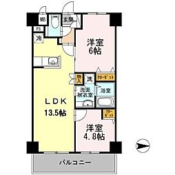 シルフィッド 4階2LDKの間取り