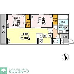 D-PRECIOUS武蔵野 2階2LDKの間取り