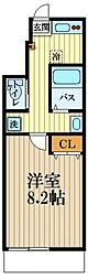 ローゼル東小金井 1階1Kの間取り