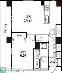 オーパスレジデンス吉祥寺 2階1LDKの間取り