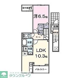 ヒカルサ西東京向台ウエスト 2階1LDKの間取り
