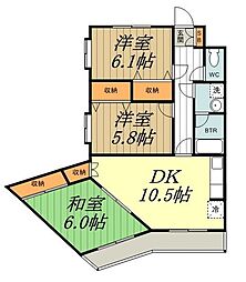 プライムアーバン武蔵小金井 1階3DKの間取り