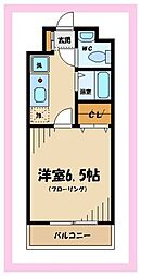 晴見町明星パレス 6階1Kの間取り