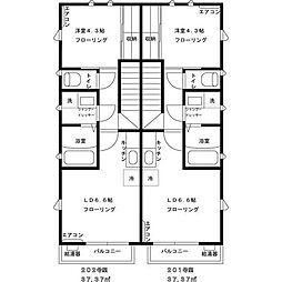 ベルリビオントキワ 2階1LDKの間取り