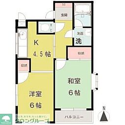 ケーズ・ハウス 2DKの間取図画像
