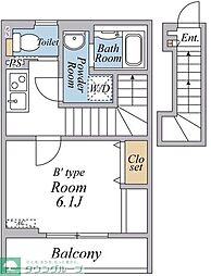 リブリ・国立ルミエール 1Kの間取図画像