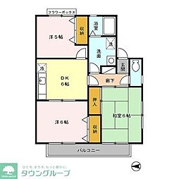 クゥインスコート 3DKの間取図画像