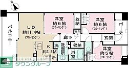 武蔵野ガレリアルーチェテラッツァ 3LDKの間取図画像