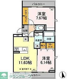マリポーサ・ブランカ 2LDKの間取図画像