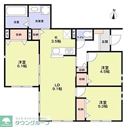 プレステージヴィラ 3LDKの間取図画像