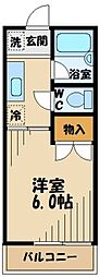 サンワハウス 1Kの間取図画像