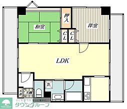 ライオンズプラザ武蔵小金井 2LDKの間取図画像
