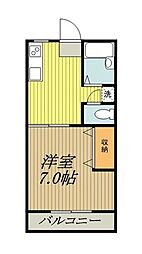 ヴァンヴェール元町 1DKの間取図画像