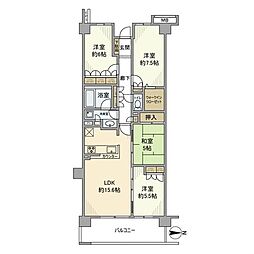 JR横須賀線 東戸塚駅 徒歩15分の賃貸マンション 5階4LDKの間取り