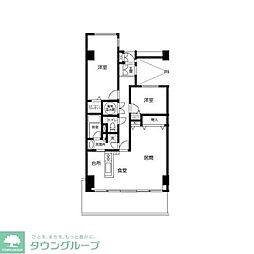 JR京浜東北・根岸線 磯子駅 徒歩1分の賃貸マンション 4階2LDKの間取り
