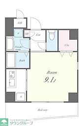 ビエンツ杉田 6階1Kの間取り