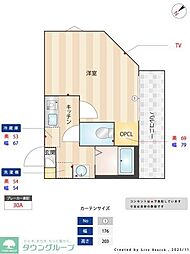 京急本線 上大岡駅 徒歩17分の賃貸アパート 1階1Kの間取り