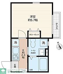 JR横須賀線 保土ケ谷駅 徒歩9分の賃貸アパート 1階1Kの間取り