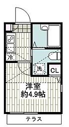 京急本線 屏風浦駅 徒歩10分の賃貸アパート 1階1Kの間取り