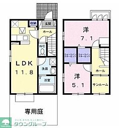 フイット・ボア 2LDKの間取図画像