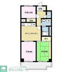アーバンスプラザイシワタ3 3DKの間取図画像