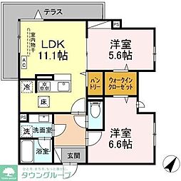 ホープハイツ 2LDKの間取図画像