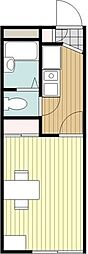 レオパレスピーフス 1Kの間取図画像
