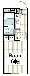 レオパレスJUN 1Kの間取図画像