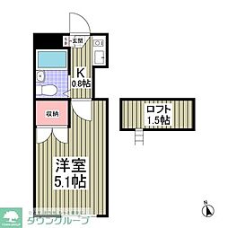 ネルソンパート5 1Kの間取図画像