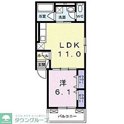 ジャンマーレMK 1LDKの間取図画像