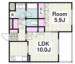 VilleFreres 1LDKの間取図画像