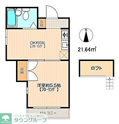 上永谷第2レジデンス 1DKの間取図画像