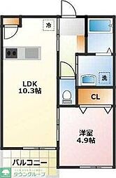 メゾンドゥレーヴ1 1LDKの間取図画像