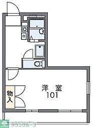 レオパレスエスペランサ 1Kの間取図画像