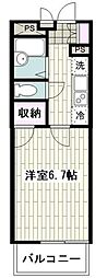 スマイルハウスK&K 1Kの間取図画像