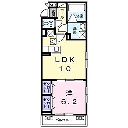 Mailey 1LDKの間取図画像