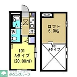 E-style横浜根岸 1Kの間取図画像